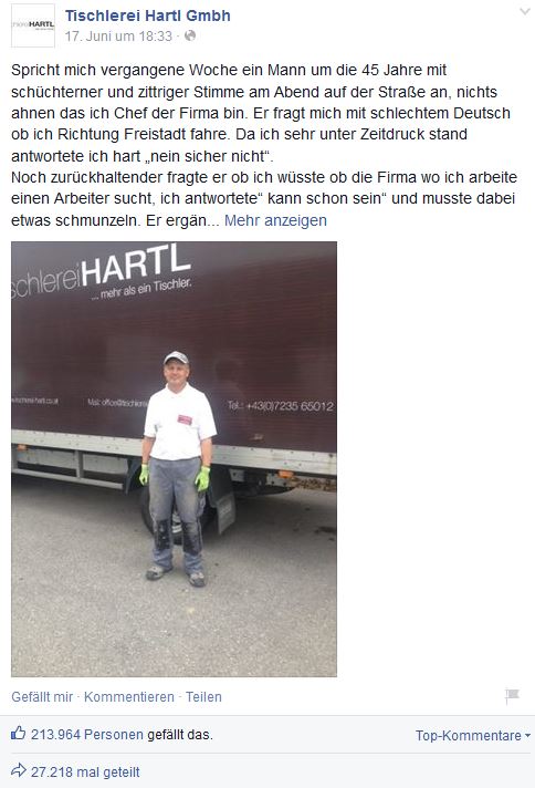 Tischlerei Hartl Facebook