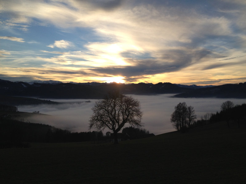goodblog: Die schönsten Sonnenuntergänge über dem Nebel